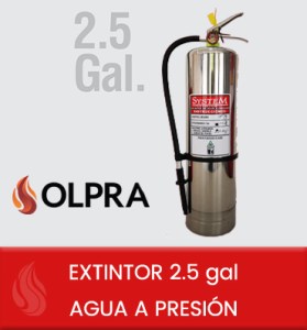 EXTINTOR 2.5 gal AGUA A PRESIÓN